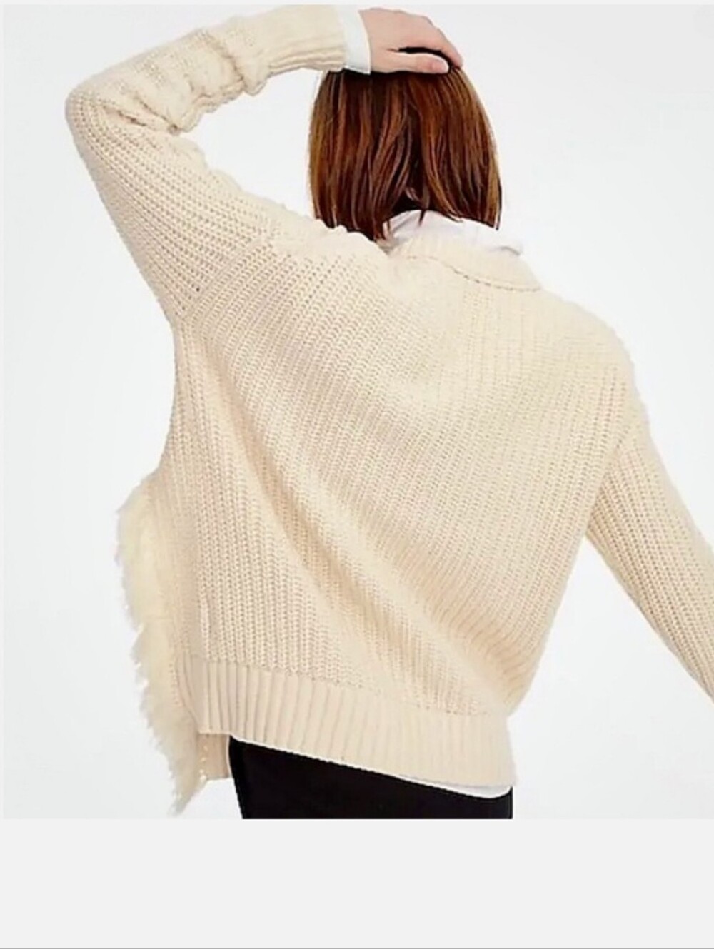 J. Crew Cable Knit Sweater with Fringe - Picture 3 of 8